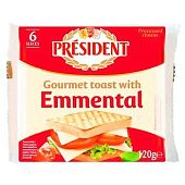 Сыр плавленый President Emmental для тостов 40% 120г