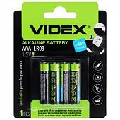Батарейки Videx LR03/AAA щелочные 4шт.