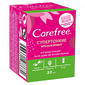 Супертонкие ежедневные прокладки Carefree® with Aloe extract в индивидуальных упаковках 20шт