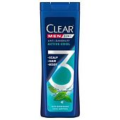 Шампунь-гель для душа Clear Свежесть с ментолом 3в1 360мл