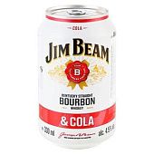 Напиток слабоалкогольный Jim Beam Bourbon&Cola 4,5% 0,33л