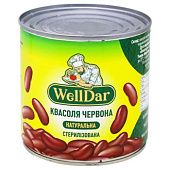 Фасоль WellDar красная натуральная стерилизованная 410г