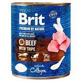 Корм Brit Premium Говядина с потрохами для собак 800г