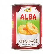 Ананасы Alba Food кольцами в сиропе 580мл