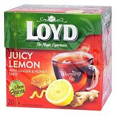 Чай травяной Loyd Warming Tea лимон с имбирем и медом в пакетиках 2г х 20шт