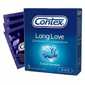 Презервативы Contex Long Love латексные с силиконовой смазкой с анестетиком 3шт