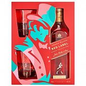 Виски Johnnie Walker Red Label 40% 0,7л + 2 стакана в коробке