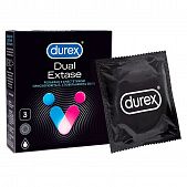 Презервативы Durex Dual Extase латексные с силиконовой смазкой рельефные с анестетиком 3шт