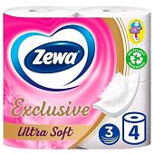 Туалетная бумага Zewa Exclusive Ultra Soft 3-слойная 4шт