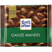 Шоколад молочный Ritter Sport с цельным миндальным орехом 100г