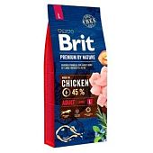 Корм сухой Brit Premium с курицей для взрослых собак больших пород 15кг