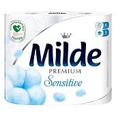 Туалетная бумага Milde Premium Sensitive 3-слойная 4шт