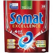 Таблетки для посудомоечных машин Somat Excellence 4в1 28шт