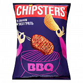 Чипсы Chipsters волнистые со вкусом мясо гриль120г