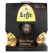 Пиво Leffe Blonde 0,75л + Leffe Brune 0,75л + бокал 0,33л