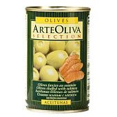 Оливки зеленые Arte Oliva с лососем 300г