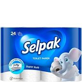 Туалетная бумага Selpak Super Soft белая трехслойная 24шт