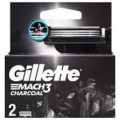 Кассеты сменные Gillette Mach3 Древесный уголь 2шт