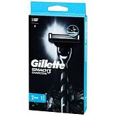 Бритва Gillette Mach3 Charcoal с 2 сменными кассетами
