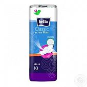 Прокладки Bella Classic Nova Maxi дышащие впитывающие с крылышками 5 капелек 10шт