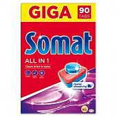 Таблетки для посудомойной машины Somat Giga All in one 90шт