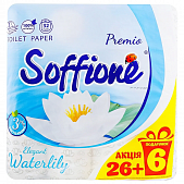 Туалетная бумага Soffione Premio Elegant Waterlily 3-х слойная 32шт