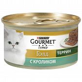 Корм влажный Gourmet Gold с кроликом для взрослых кошек 85г