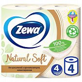 Бумага туалетная Zewa Natural Soft четырехслойная 4шт