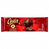 Шоколад черный СВІТОЧ® Exclusive с вишневой начинкой и начинкой из какао и лесных орехов 240г