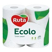 Туалетная бумага Ecolo Deluxe белый 3-слойная 4шт