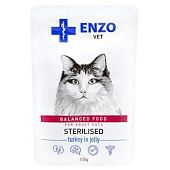 Корм влажный Enzo Vet с индейкой для стерилизованных кошек 100г