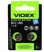 Батарейка Videx щелочная AG12 LR43 2шт