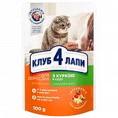 Корм влажный Club 4 Paws Premium с курицей для взрослых кошек 100г