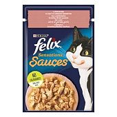 Корм Felix Sensations с лососем в соусе со вкусом креветок для котов 85г