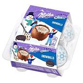 Шоколад молочный Milka Snow Balls в форме шара с кусочками печенья орео 112г