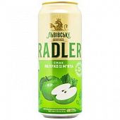 Пиво Львовское Radler Яблоко и мята 3,5% 0,48л