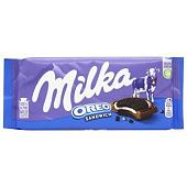 Шоколад молочный Milka с печеньем Oreo с начинкой со вкусом ванили 92г