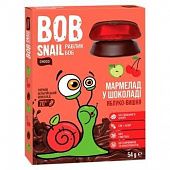 Мармелад Bob Snail яблоко-вишня в черном шоколаде без сахара 54г