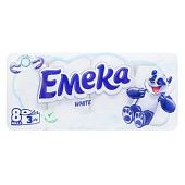 Туалетная бумага Emeka White 3-слойная 8шт