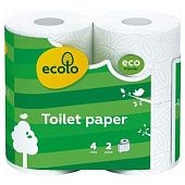 Туалетная бумага Ecolo 2-слойная 4шт
