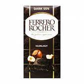 Шоколад черный Ferrero Rocher горький с лесными орехами 90г