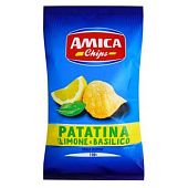 Чипсы Amica Chips картофельные со вкусом лимона и базилика 100г