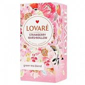 Чай Lovare Strawberry Marshmallow зеленый с ягодами и лепестками цветов 24шт*1,5г