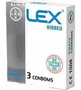Презервативы Lex Ribbed ребристые латексные с накопителем и силиконовой смазкой 3шт