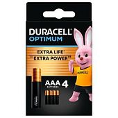 Батарейки Duracell Optimum щелочные AAA 4шт