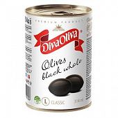 Оливки Diva Oliva черные с косточкой 300г