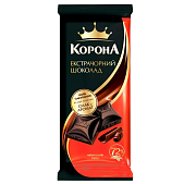 Шоколад черный Корона Экстра 72% 90г