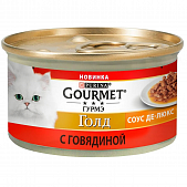 Корм Gourmet Gold Соус Де-люкс с говядиной для взрослых кошек 85г