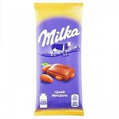 Шоколад молочный Milka с целым миндалем 90г