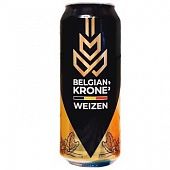 Пиво Belgian Krone Weizen светлое нефильтрованное 0,5л